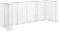 vidaXL M&uuml;lltonnenbox Gabionenwand f&uuml;r M&uuml;lltonnen Verzinkter Stahl 320&times;100&times;120 cm