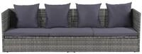 vidaXL Gartenliege, Garten-Sofabett 200x60 cm Poly Rattan Grau