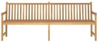 vidaXL Gartenbank, Outdoor Bank 228 cm Massivholz Teak