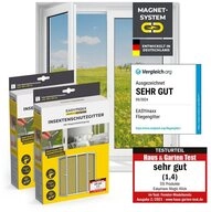 EASYmaxx Insektenschutz-Fensterrahmen Fliegengitter f&uuml;r Fenster mit Magic Click 150
