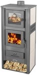 Blist Kaminofen mit Backfach Wei&szlig; Holzofen Kamin Ambasador Ofen...