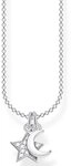 THOMAS SABO Kette mit Anh&auml;nger Stern & Mond (Set, 3-tlg), mit Zirkonia (synth)