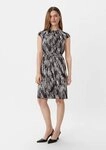 comma Minikleid Kleid Gemustertes Satinkleid mit Raffung bunt|schwarz 34 EU