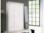 Finori Kleiderschrank Kleiderschrank Landwood in wei&szlig; Landhausstil 3-t&uuml;rig 120x200