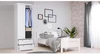 Finori Kleiderschrank Kleiderschrank Landwood wei&szlig; 2 Schubk&auml;sten Landhausstil 80 cm