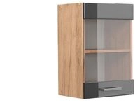 Vicco Glash&auml;ngeschrank R-Line, Anthrazit Hochglanz/Goldkraft Eiche, 40 cm...