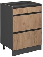 Vicco Unterschrank R-Line Goldkraft Eiche/Anthrazit 60cm J-Shape, ohne...