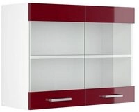 Vicco Glash&auml;ngeschrank R-Line, Rot Hochglanz/Wei&szlig;, 80 cm (1-St)
