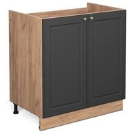 Vicco Unterschrank Fame-Line, Anthrazit-Gold/Goldkraft Eiche, 80 cm ohne