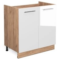 Vicco Unterschrank Fame-Line, Wei&szlig; Hochglanz/Goldkraft Eiche, 80 cm ohne