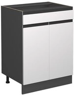Vicco Unterschrank R-Line, Wei&szlig;/Anthrazit, 60cm J-Shape, Schublade, ohne