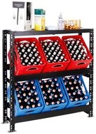 PROREGAL&reg; Flaschenregal Getr&auml;nkekistenregal TEGERNSEE XL 110x110x30cm 6...