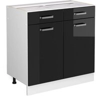 Vicco Unterschrank R-Line, Schwarz Hochglanz/Wei&szlig;, 80 cm ohne Arbeitsplatte...