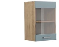 Vicco Glash&auml;ngeschrank R-Line, Blau-Grau/Goldkraft Eiche, 40 cm (1-St)