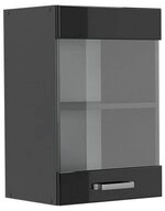 Vicco Glash&auml;ngeschrank R-Line, Schwarz Hochglanz/Anthrazit, 40 cm (1-St)