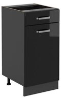 Vicco Unterschrank R-Line, Schwarz Hochglanz/Anthrazit, 40 cm ohne Arbeitsplatte