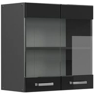 Vicco Glash&auml;ngeschrank R-Line, Schwarz Hochglanz/Anthrazit, 60 cm (1-St)