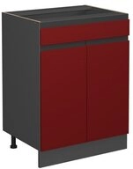 Vicco Unterschrank R-Line, Rot/Anthrazit, 60cm J-Shape, mit Schublade ohne