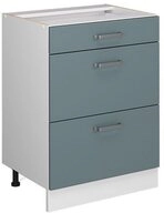 Vicco Unterschrank R-Line, Blau-Grau/Wei&szlig;, 60 cm mit Schubladen, ohne Arbeitsplatte