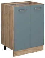 Vicco Unterschrank R-Line, Blau-Grau/Goldkraft Eiche, 60 cm ohne Arbeitsplatte...
