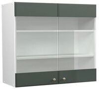 Vicco Glash&auml;ngeschrank Fame-Line, Gr&uuml;n-Gold Landhaus/Wei&szlig;, 80 cm (1-St)