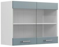 Vicco Glash&auml;ngeschrank R-Line, Blau-Grau/Wei&szlig;, 80 cm (1-St)