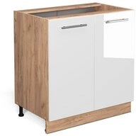 Vicco Unterschrank Fame-Line, Wei&szlig; Hochglanz/Goldkraft Eiche, 80 cm mit Regal,...