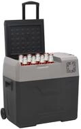 vidaXL Trolley-K&uuml;hlbox, K&uuml;hlbox mit Rollen und Griff Schwarz & Grau 50 L