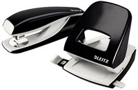 LEITZ Lochstanzer Locher & Tacker Set NeXXt bis 30 Blatt(80g/qm) schwarz