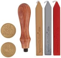 Folia Max Bringmann KG Stempel folia Siegelset Stempel Wachs und Holzgriff 6...