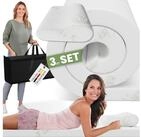 ELONEO Bett-Set Reise-Set 3-teilig: Visko-Topper, Nackenst&uuml;tzkissen & Tasche