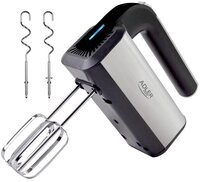 ADLER EUROPE Handmixer AD 4225 eleganter Edelstahl-Mixer mit Knethaken und