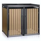 Zelsius M&uuml;lltonnenbox mit Pflanzdach, f&uuml;r 2 M&uuml;lltonnen, Anthrazit RAL 7016,...