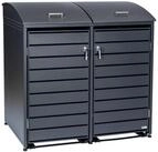 Zelsius M&uuml;lltonnenbox M&uuml;lltonnenkasten mit abgerundetem Deckel f&uuml;r zwei 120 - 240
