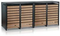 Zelsius M&uuml;lltonnenbox Set f&uuml;r vier M&uuml;lltonnen, Anthrazit RAL 7016, T&uuml;r in