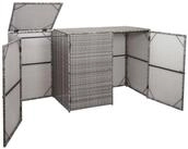 MCW M&uuml;lltrennsystem MCW-E25-3x120l, Trennwand, Klappdeckel inkl. Wind-Sicherung