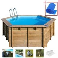 Gre Sechseckpool VANILLE 2 (Set, 8-tlg), Kiefernholz, &Oslash;xH: 400x119 cm