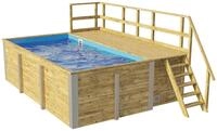 weka Rechteckpool 595 Gr.1 mit Sonnendeck und Technikraum (Set, 10-tlg), BxLxH: