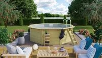 Karibu Achteckpool Massivholzpool kdi Schwimmbecken Gartenpool, Massivholz,