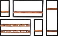 SIT Wandregal Darwin Regalset 5-tlg. aus Mangoholz & Altmetall im...