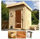 weka Saunahaus Svendborg, BxTxH: 211 x 248 x 253 cm, 38 mm, 9-kW-Bio-Ofen mit ext.