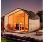FinnTherm Fasssauna ScandiCube Wave Premium, BxTxH: 380 x 286 x 264 cm, 42 mm,...