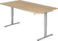 HAMMERBACHER Schreibtisch Sitz-Steh-Schreibtisch elektrisch 200x100cm Eiche/Silber