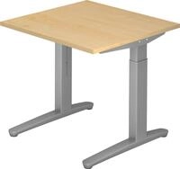 HAMMERBACHER Schreibtisch Schreibtisch C-Fu&szlig; 80x80cm Ahorn/Silber