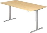 HAMMERBACHER Schreibtisch Sitz-Steh-Schreibtisch elektrisch 200x100cm Ahorn/Silber