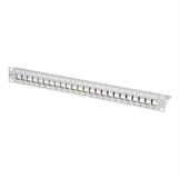 Metz Connect Keystone 19-Zoll Modultr&auml;ger 1HE Netzwerk-Panel (24 Port grau