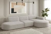 Fun M&ouml;bel Ecksofa Ecksofa Designersofa PALMA mit Ottomane in Stoff Ascot, Ottomane