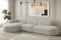 Fun M&ouml;bel Ecksofa Ecksofa Designersofa PALMA mit Ottomane in Stoff Ascot,...