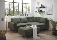 ED EXCITING DESIGN Ecksofa Calanda L-Form, mit Hocker & 3 Zierkissen
