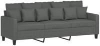 vidaXL Sofa, 3-Sitzer-Sofa Dunkelgrau 180 cm Stoff